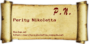 Perity Nikoletta névjegykártya