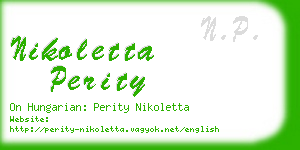 nikoletta perity business card